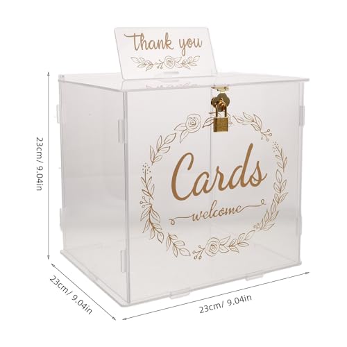 Boîte à cartes de mariage facile à utiliser en acrylique transparent - 8
