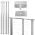 Muzata Cable Railing Intermediate Blade Post Thin Flat top 36”x3/8”x2” Stainless Steel Brushed Pre-Drilled for Wood Surface Mount Deck 4Pack PS32 LS4SA PT1 PT2 PT6