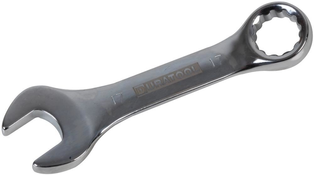 Duratool D03079 Polished Chrome Offset Stubby Combination Spanner Set, 10 Piece - Image 2