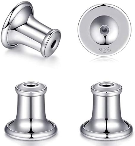 Catinee 2 Pairs Screw on Earring Backs,925 Sterling Silver Earring Backs for Studs Secure,Hypoallergenic Earring Backs Can Be Safely Locking Earring Backs for Studs