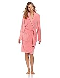 Seven Apparel Hotel Spa Collection Herringbone Textured Plush Robe, Dark Coral Pink