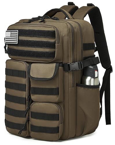 Wotony Tactical Backpack 35L Waterproof Military Gear Coffee