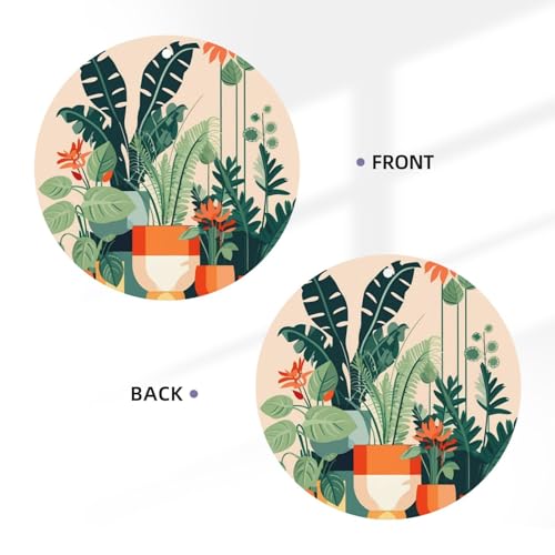 Hojas aromáticas pequeñas para auto en forma de planta verde miniatura 3