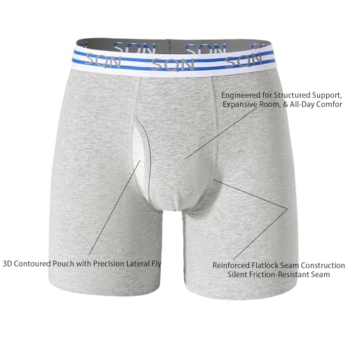 Men's Underwear Boxer Briefs Pack,Moisture Wicking & Breathable,Breathable Mens Underwear,Cotton Stretch 3-pack4