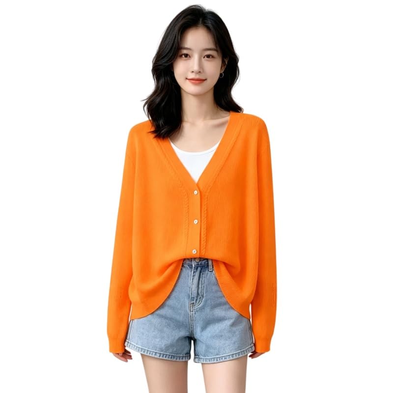 Cárdigan suave de seda helada para mujer chaqueta fina de verano para evitar el aire acondicionado