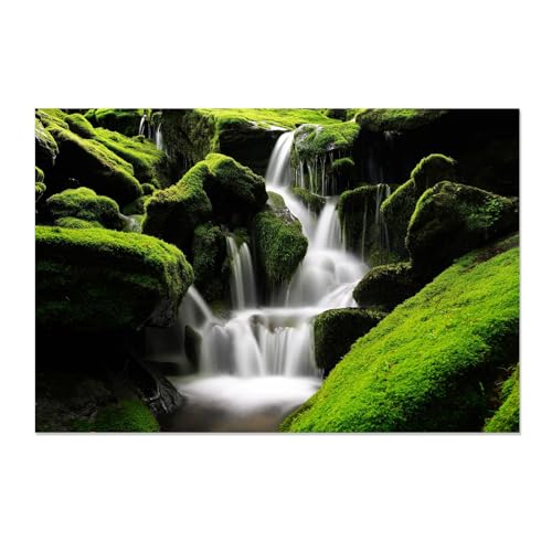 Image sur toile cascade verte pour tableau décoration murale salon