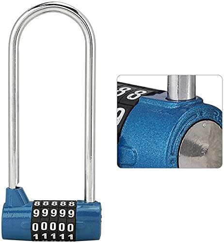 luggage locks,padlock, 5 Digit Dial Combination Password Code Lock, Extra Long, Suitable for Suitcases, Cabinets, Gym, Bicycle, Toolbox Combination Padlocks, Silver