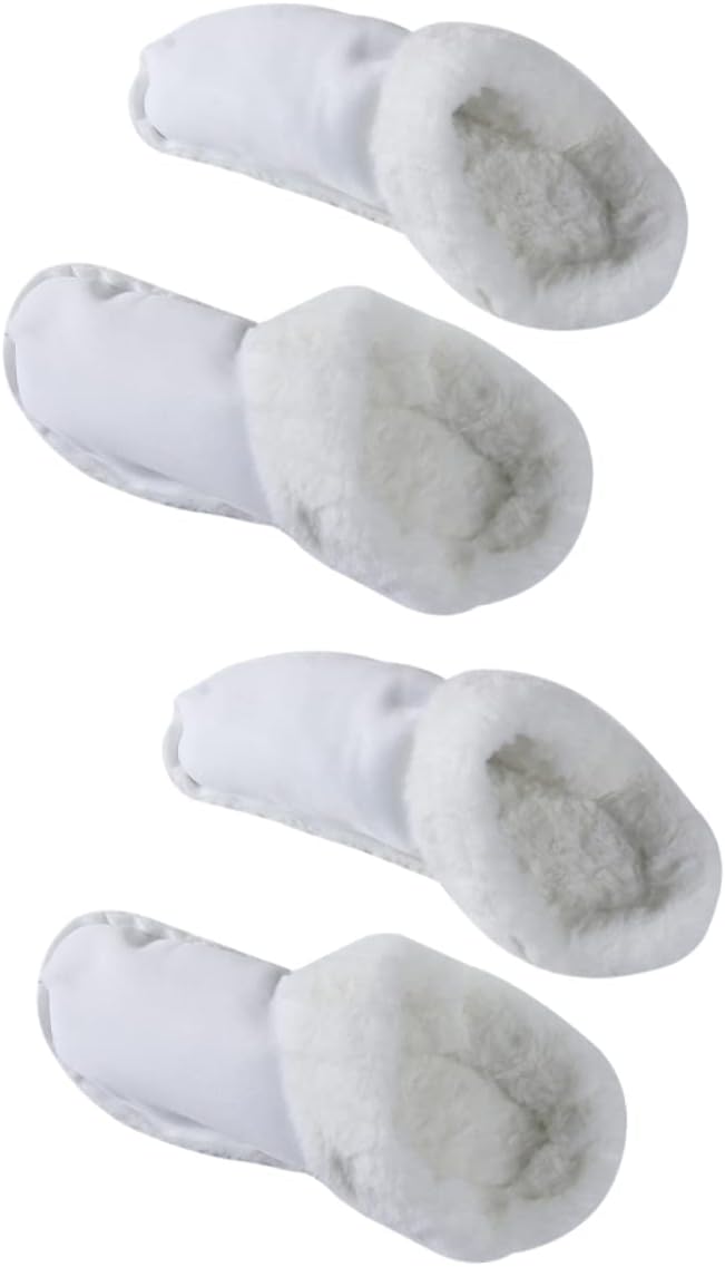 Holibanna 2 Pairs Fleece Shoe Cover Liner Keep Warm Women's Inner Cover White Plush