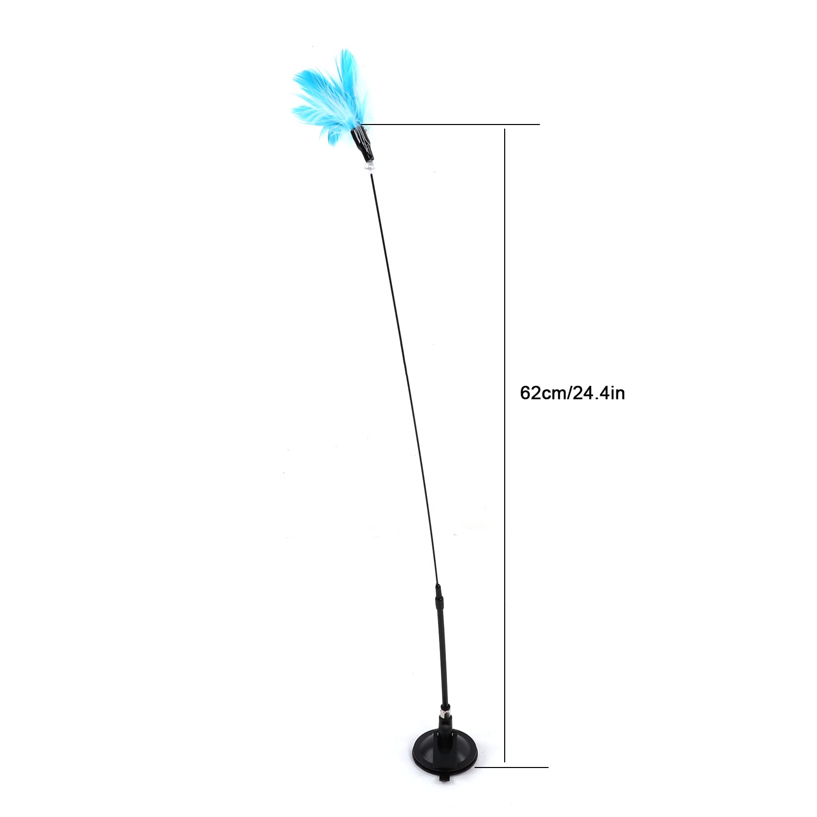 Juguetes Para Varita Para Gatos, Juguetes De Plumas Para Gatos Con Campana, Ventosa, Palo Para Gatos, Caña De Pescar Para Gatos, Juguete Interactivo Para Gatos, Juguetes Para Gatitos(Azul)