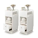 Mesitas de Noche Estrecha 25 cm,Pack 2