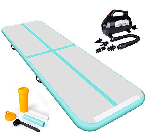 JOOLOOG Tappetino Gonfiabile Air Tumbling Track – 3/4/5/6M, Per Ginnastica, Yoga, Cheerleading – Con Pompa Elettrica E Borsa