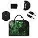 Green Snakeskin Tote Bags Travel Duffel Bag Shoulder Handbag with Detachable Shoulder Strap Weekender Overnight Carry On Bag Fashion Tote Top Handle Satchel