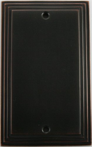 Deco Step Style Oil Rubbed Bronze 1 Gang Blank Wall Plate