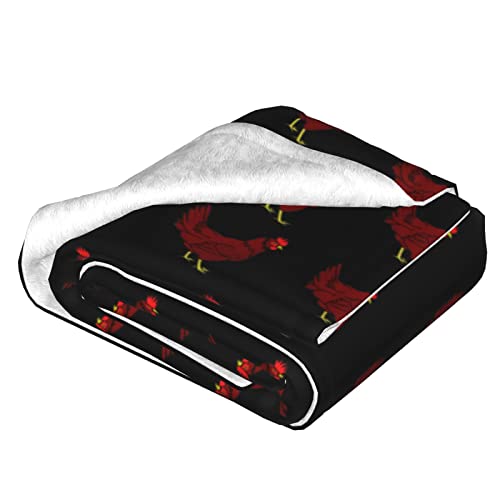 Couverture de camping motif poulet rouge grand format en peluche