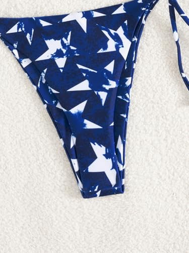 Image of Tainehs Women's Sexy Halter Thong Bikini Tie Two Sides Bottom Triangle Bikini Swimsuits