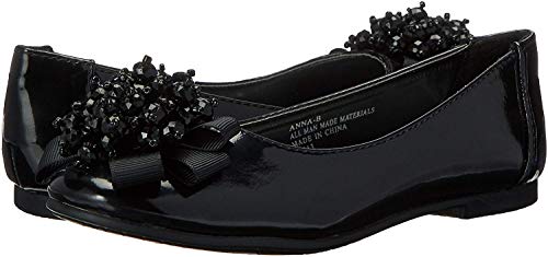 Swea Pea & Lilli Girls Flats with Pearl Bow, Black Patent, Size Little Kid 2.0
