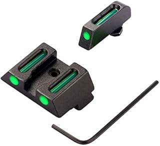 RTMGOB No-Tritium Fiber Optic Sights for Glock 17, 17L, 19, 22, 23, 24, 26, 27, 33, 34, 35, 38, 39 - Red/Green Dot Fiber Optic Sights for Glock (Green Dot Sights)