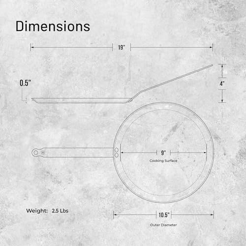 image for De Buyer MINERAL B Carbon Steel Crepe & Tortilla Pan - 9.5” Diameter