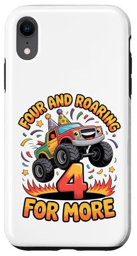 Four and Roaring for More Funny 4th Birthday�g���b�N �X�}�z�P�[�X iPhone XR �p