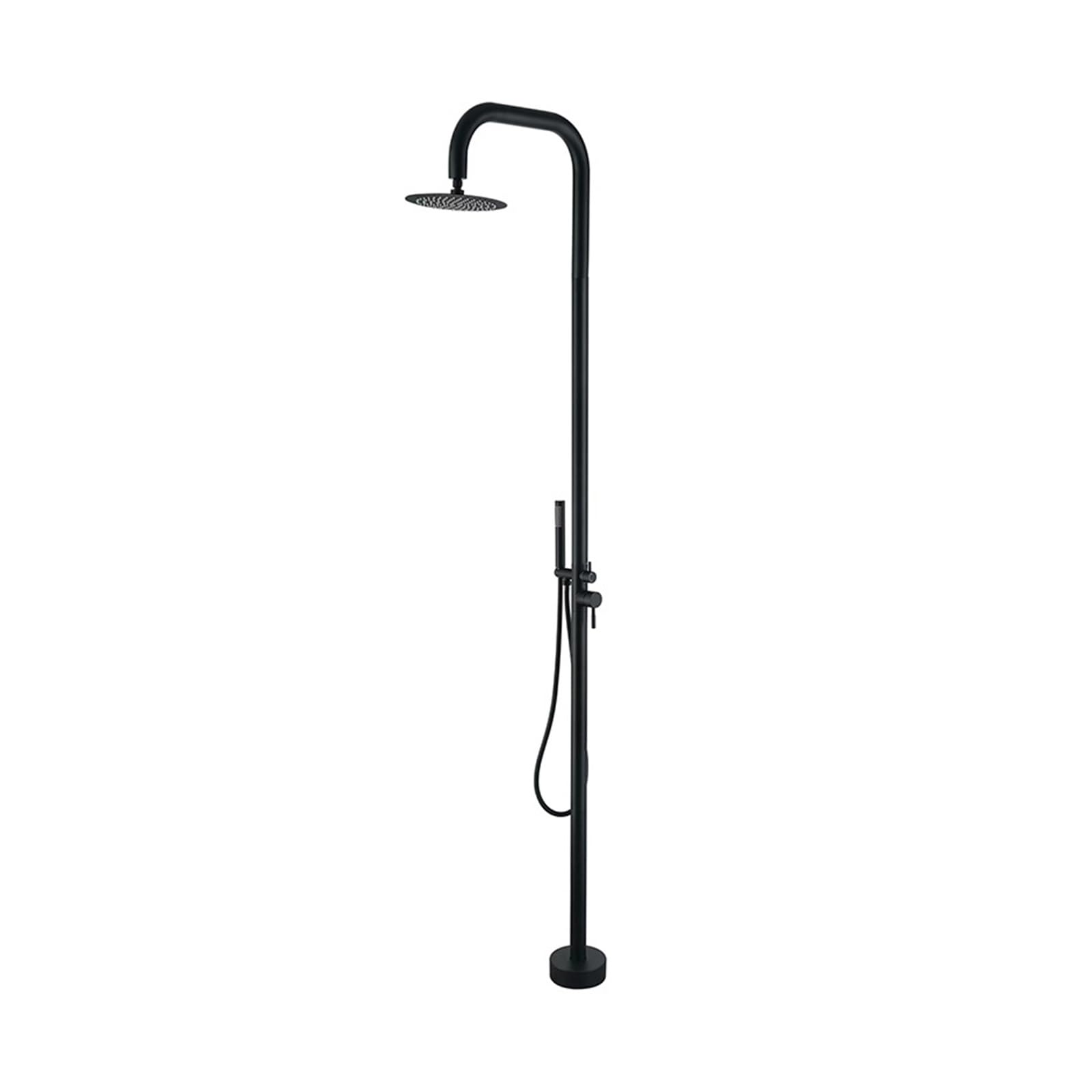 Ducha independiente para exteriores con cabezales de ducha superiores y de mano, núcleo de válvula de cerámica para patio, playa, piscina y jardín