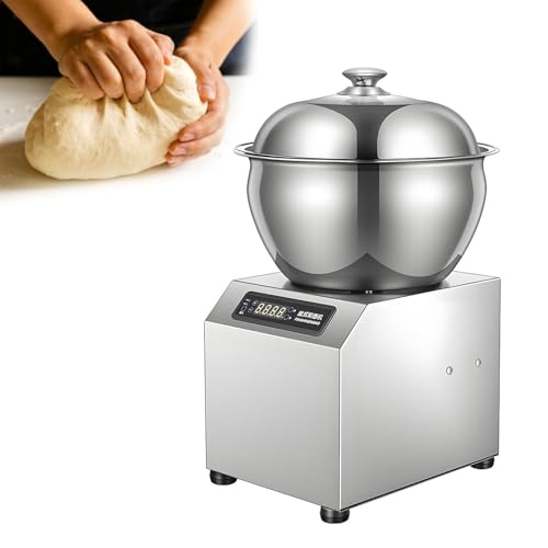 ZenHailure Amasadora Comercial,Amasadora Eléctrica En Espiral De Doble Rotor con Bol De Acero Inoxidable Apto para Uso Alimentario,Tapa Visible Y Temporizador,para Restaurantes 5kg