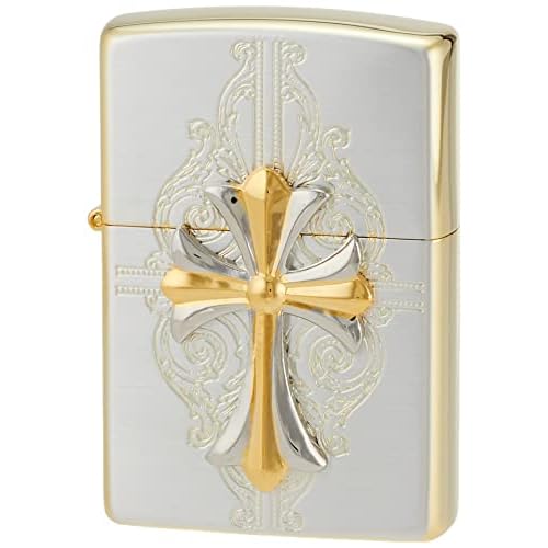 ZIPPO(ジッポー) ライター シルバー クロス コンビメタル エッチング コンビネーション