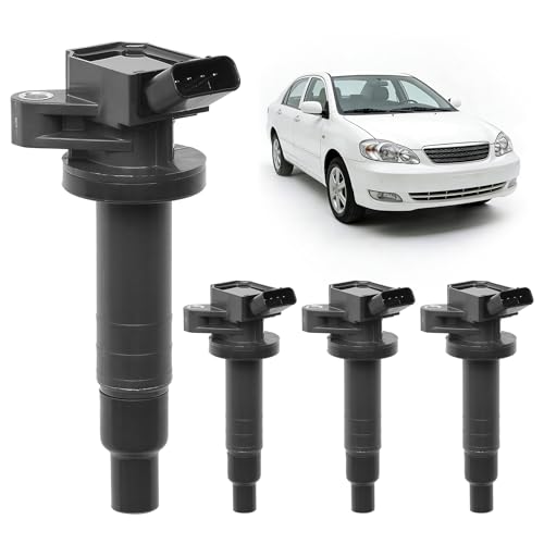 Ignition Coil Packs, Compatible with 2000-2008 Toyota Corolla/Matrix, Pontiac Vibe, Chevrolet Prizm 1.8L L4 & More, Replaces# 9008019015, UF247, 9008019019, 9091902239 (4 Pcs)