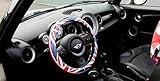 Tuesnut UK Flag Flag Style PU Ra Steering Wheel Cover 15'' Diameter for Mini Cooper S R52 R53 R54 R56 R57 R58 Steering Wheel