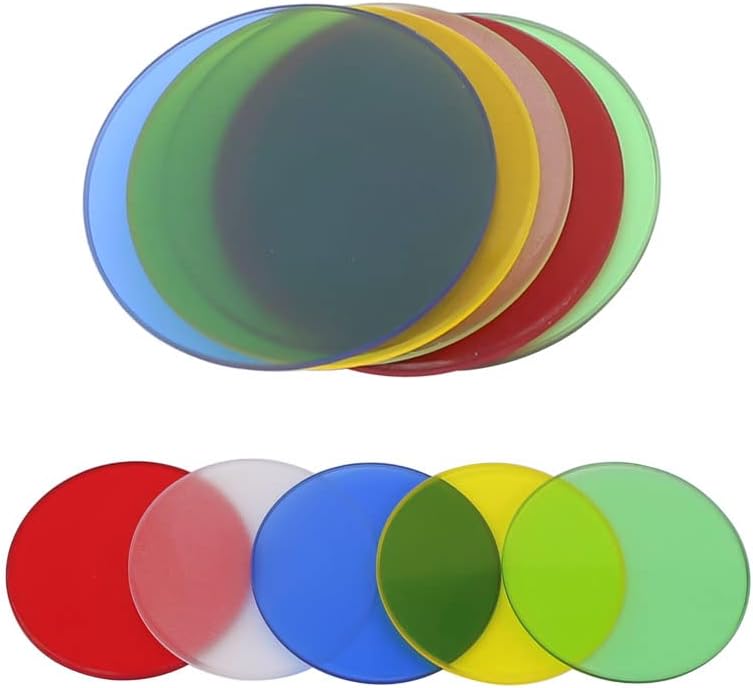 Miniatura 5 de Kit de microscopio, 1 filtro de color óptico de 1.260in1.378in, azul, verde, amarillo, rojo, vidrio transparente, blanco, filtro forestal para