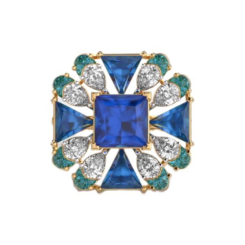 Bague halo bleu royal en argent pour sublimer vos soirées habillées