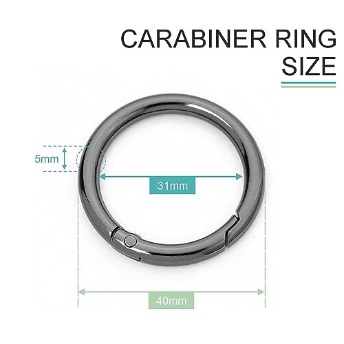 Image of 10 Pack 1-1 /4Inch Trigger Spring O Rings, Metal Round Carabiner Clip Snap Hook, Spring Keyring Buckles for Replacement Purse Strap, Paracord Lanyard Clips, Keychain Rings Hardware DIY Crafts Making