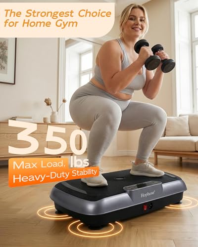Image of Vibration Plate Exercise Machine, Vibrating Plate for Lymphatic Drainage Weight Loss, Full Body Shake Plate with Resistance Bands, Bluetooth, Vibration Board for Wellness Home Gyms Workout Gifts