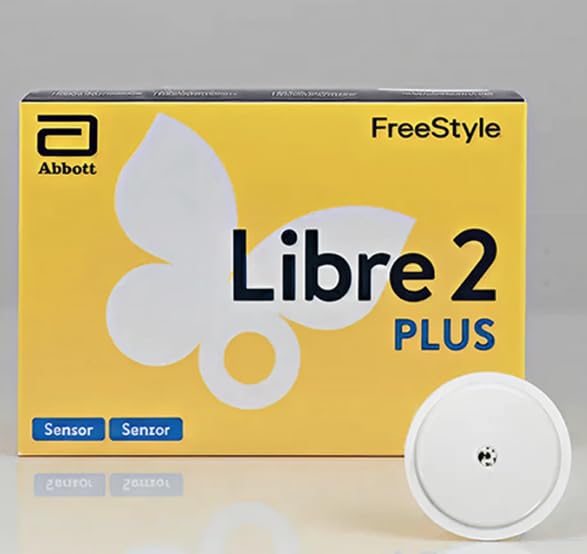 Abbott Freestyle Libre2 Plus Sensor for diabetes monitoring CGM for UK, White, (Libre 2 + plus) FREE Arrowedge alcohol wipes and ULTRAHUMAN water proof CGM patches