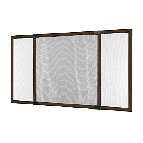 Ventanara® Insektenschutz Schiebe Fenster Fliegengitter Mückenschutz (75 x 100 cm, braun)