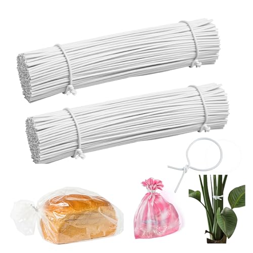 YYCLIPY 1000 cravatte a torsione per sacchetti di cibo, caramelle, con filo di ferro, riutilizzabili, adatte per sacchetti di carta kraft, sacchetti per torte, regali, snack, forniture per feste,
