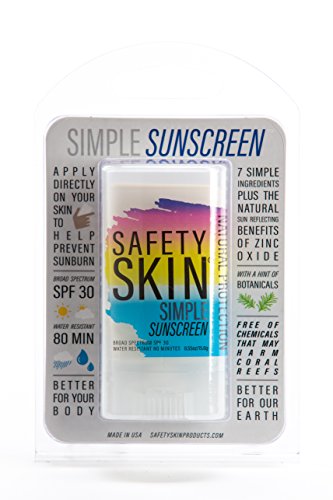 Safety Skin Simple Sunscreen SPF 30 Mineral Sunscreen Stick (0.55 oz.), Reef Safe, Non-Nano Zinc Oxide