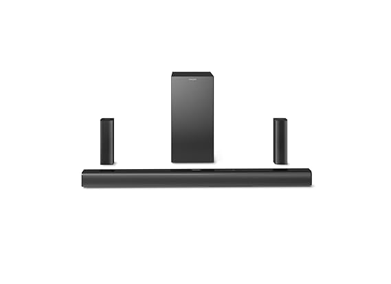 Philips TAB4518 Soundbar: 5.1 CH 240W Wireless Subwoofer & 2 Rear Satellite Speakers, HDMI ARC, Bluetooth – Bass Boost, Easy Setup