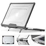 SEYMCY Compatible with MacBook Pro 14 inch Case 2026 2025 2024 2023 2021, Anti-Scratching Protective Hard Shell with Foldable Stand M5 M4 M3 M2 M1 (A3434 A3401 A3112 A3185 A2918 A2992 A2442), Black