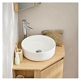  MOB-IN Vasque Salle de Bain Ronde à Poser - Ø 37cm Céramique Diego