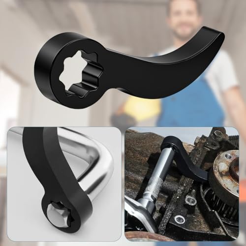 Image of STHIRA Pry Bar Adaptor Head, Heavy-Duty Steel, 1 /2 Inch Star Socket | Lever Extension for Tyre Changer Tasks, Helps Reach Tight Assemblies, Universal Ball Type Fit, Steel Build, Workshop Use
