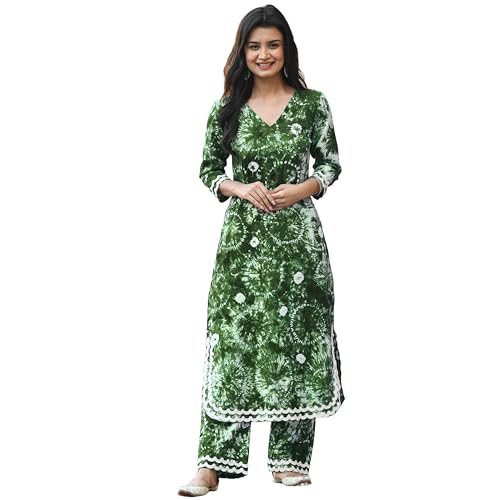 Image of ANNI DESIGNER Women Cotton Blend Kurta Palazzos Set
