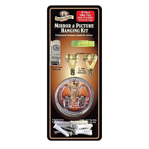 Image of Parker & Bailey 28 Pieces Picture Hanging Kit - Heavy Duty Picture Hanging Kit Hardware Wire Nails Clips Hooks for Hanging Picture Frames Collage Decor Wall Hanging Kit Easy Tools Picture Hanger