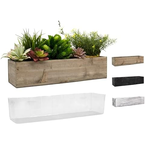 CYS EXCEL Rustic Brown Wood Planter Box Cover