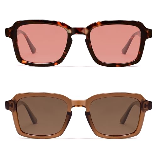 Image of VANLINKER Polarized Trendy Square Sunglasses for Women Men 2026 Retro Chic Cute Shades VL9849