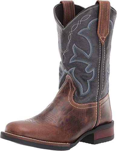Image of ROPER Kids Boys Monterey Leather Square Toe Embroidered Casual Boots Mid Calf