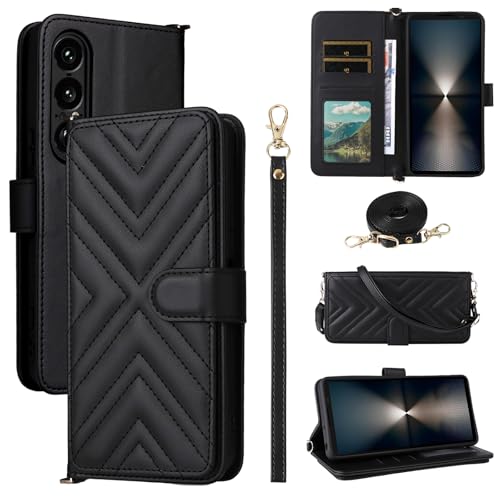 Coque pour Sony Xperia 1 VII en cuir haut de gamme noir BELLA BEAR