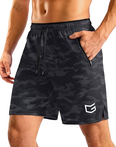 Image of G Gradual Men's Gym Workout Shorts Zipper Pockets 5 inch / 7 inch Quick Dry Breathable Runing Athletic Short for Men