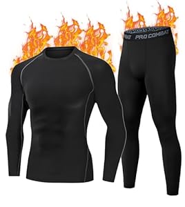 YESWEL Herren Thermounterwäsche XL, Funktionsunterwäsche mit Innenfleece, Skiunterwäsche für winterliche Outdoor-Aktivitäten Grau