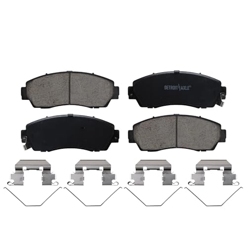 Image of Detroit Axle - Front Rear Brake Pads for 2019 2020 2021 2022 2023 2024 2025 Honda Passport Dual Ceramic Brake Pads with Hardware Replacement - 4pc Set