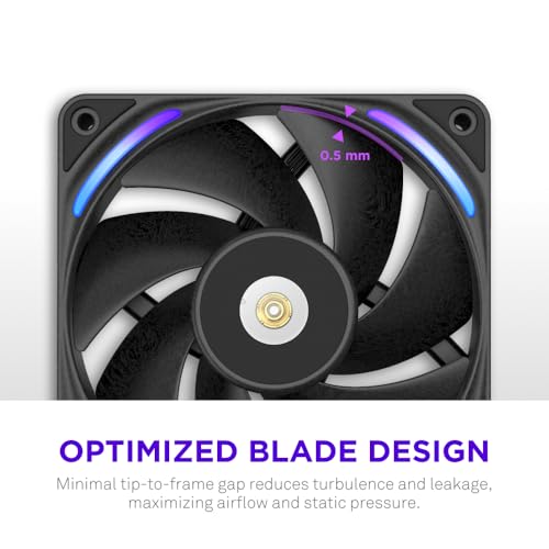 Image of NZXT F120X Performance Fan - 120mm PWM RGB PC Case Fan - Max Airflow & Static Pressure - Low Noise - LCP Frame & Blades - Magnetic Fluid Dynamic Bearing - 30mm Thick - Black